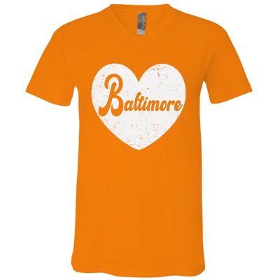 Baltimore Love Heart Support Tribute V-Neck T-Shirt