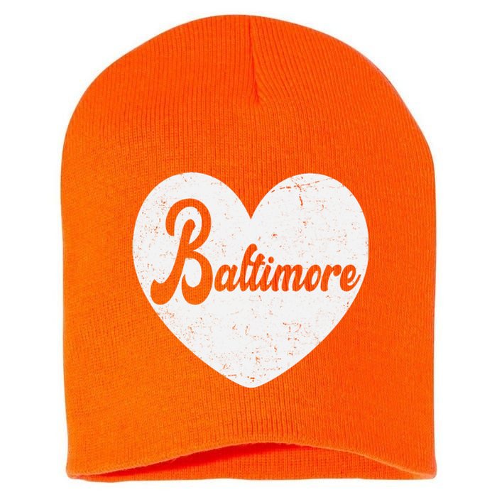 Baltimore Love Heart Support Tribute Short Acrylic Beanie