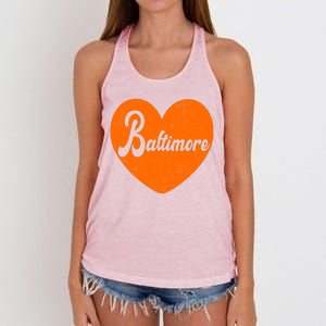 Baltimore Love Heart Support Tribute Women's Knotted Racerback Tank