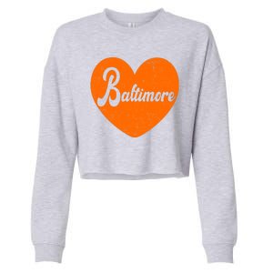 Baltimore Love Heart Support Tribute Cropped Pullover Crew