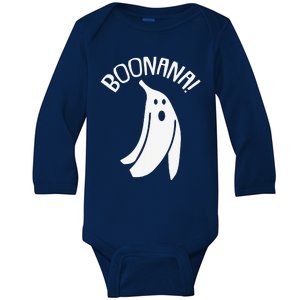 Boonana Lazy Halloween Costume Funny Ghost Banana Pun Gift Baby Long Sleeve Bodysuit