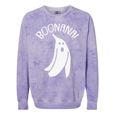 Boonana Lazy Halloween Costume Funny Ghost Banana Pun Colorblast Crewneck Sweatshirt