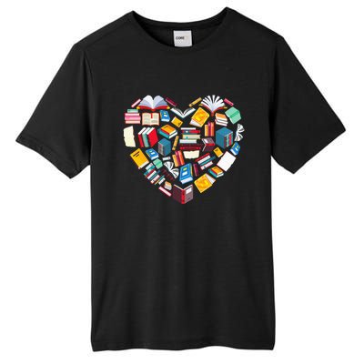 Book Lover Heart Shape Reading Club Librarian Library Gifts Tall Fusion ChromaSoft Performance T-Shirt