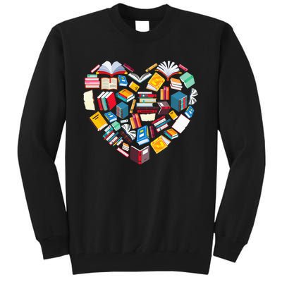 Book Lover Heart Shape Reading Club Librarian Library Gifts Tall Sweatshirt