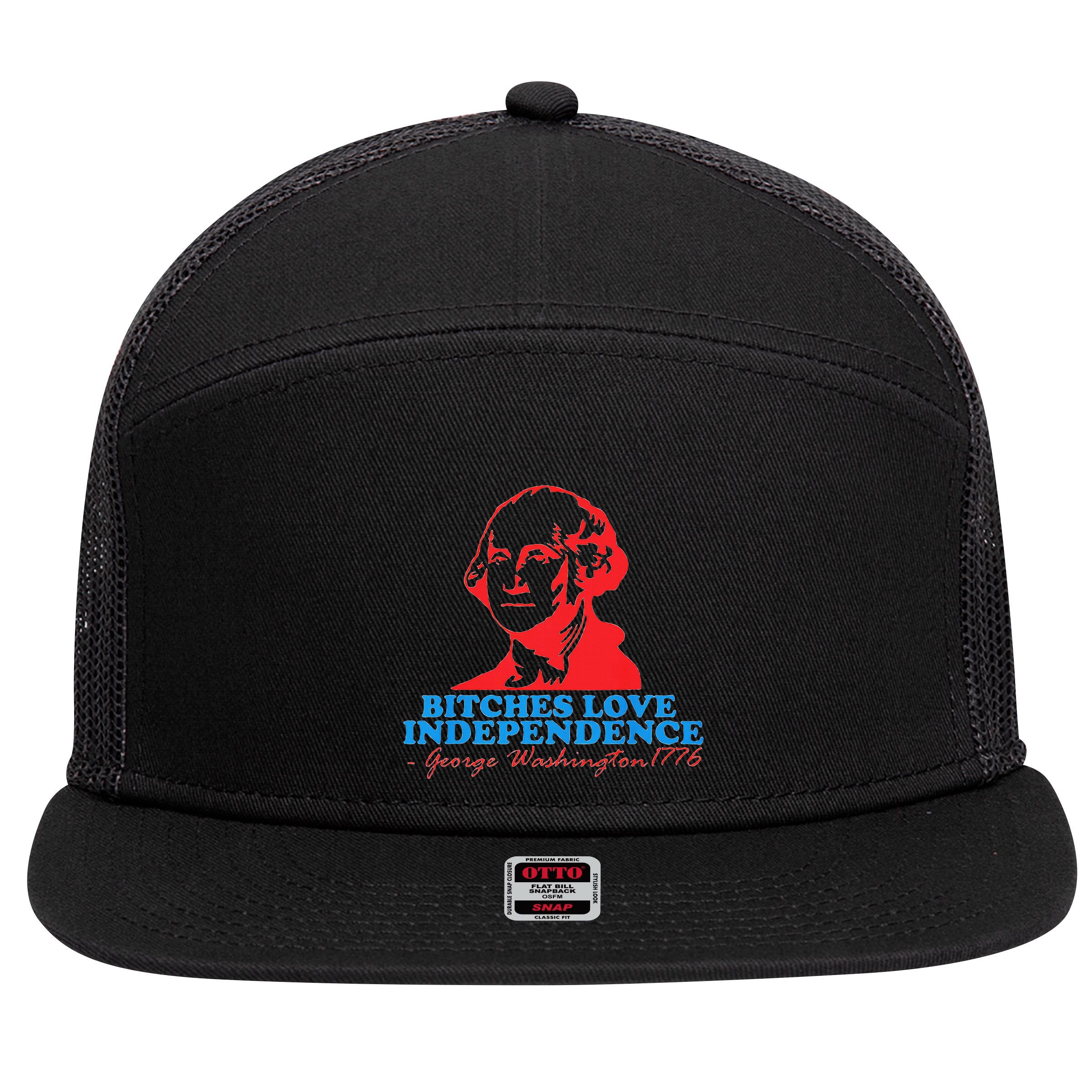 Bitches Love Independence Thomas Jefferson 7 Panel Mesh Trucker Snapback Hat