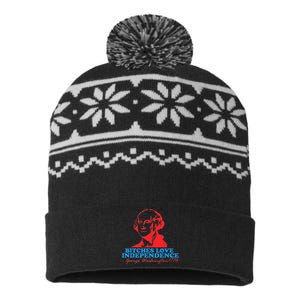 Bitches Love Independence Thomas Jefferson USA-Made Snowflake Beanie