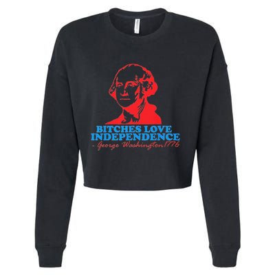Bitches Love Independence Thomas Jefferson Cropped Pullover Crew
