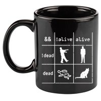 Boolean Logic IM A Programmer Alive Dead 11oz C Handle Ceramic Mug