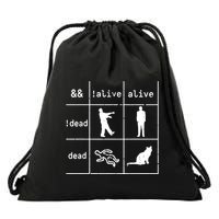 Boolean Logic IM A Programmer Alive Dead Drawstring Bag