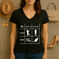 Boolean Logic IM A Programmer Alive Dead Women's V-Neck T-Shirt