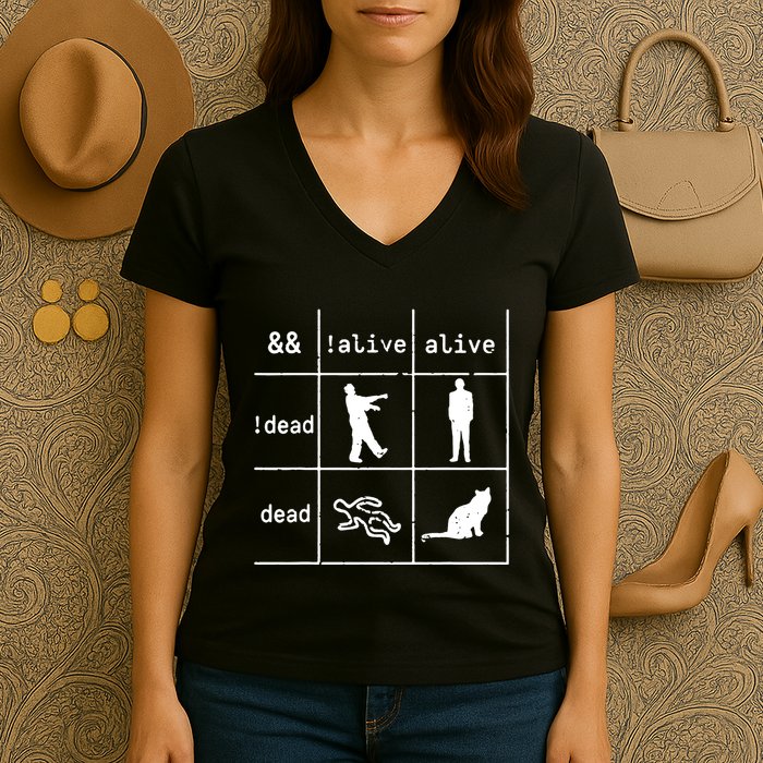 Boolean Logic IM A Programmer Alive Dead Women's V-Neck T-Shirt