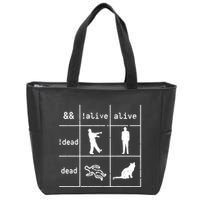 Boolean Logic IM A Programmer Alive Dead Zip Tote Bag