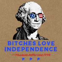 Bitches Love Independence Funny Founding Fathers Cotton Canvas Backpack