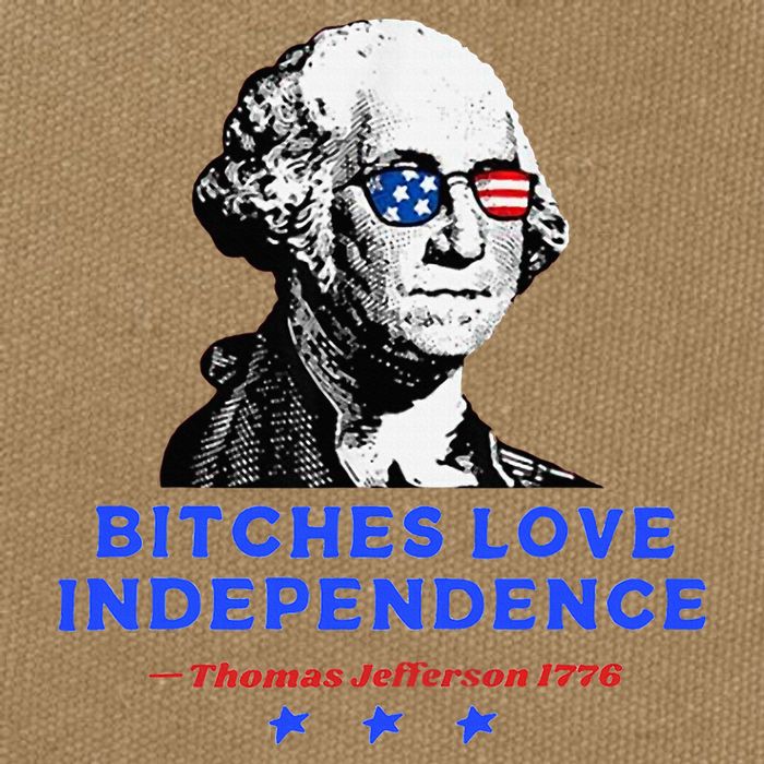 Bitches Love Independence Funny Founding Fathers Cotton Canvas Backpack