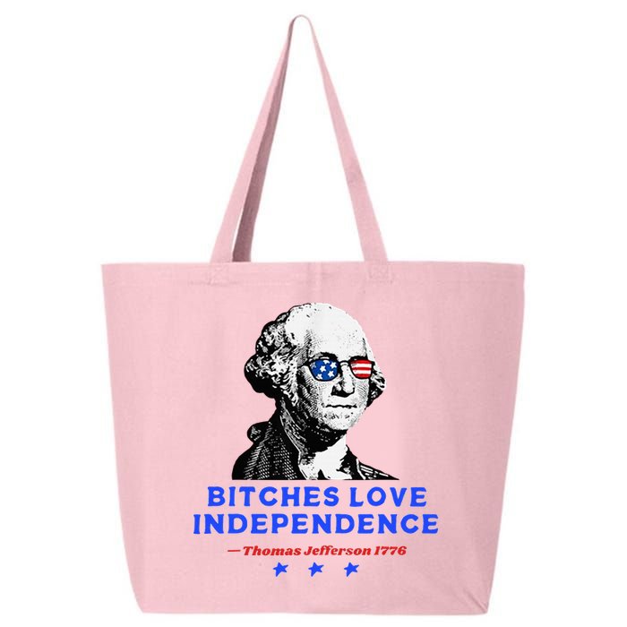 Bitches Love Independence Funny Founding Fathers 25L Jumbo Tote