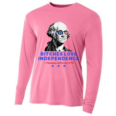 Bitches Love Independence Funny Founding Fathers Cooling Performance Long Sleeve Crew