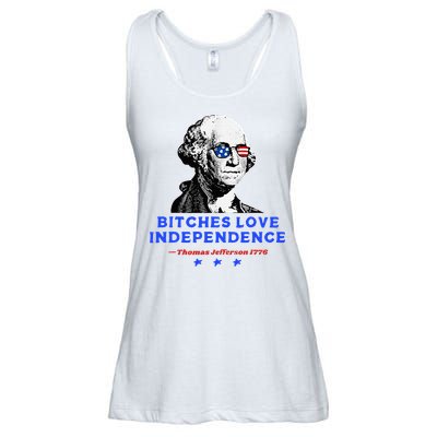 Bitches Love Independence Funny Founding Fathers Ladies Essential Flowy Tank