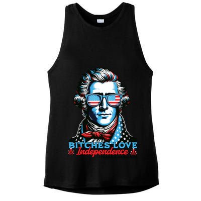 Bitches Love Independence Funny 4th Of July Thomas Jefferson Ladies PosiCharge Tri-Blend Wicking Tank