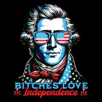 Bitches Love Independence Funny 4th Of July Thomas Jefferson Backpack