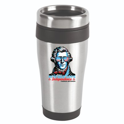 Bitches Love Independence Funny 4th Of July Thomas Jefferson 16oz Travel Tumbler
