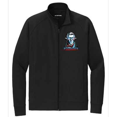 Bitches Love Independence Funny 4th Of July Thomas Jefferson Stretch Full-Zip Cadet Jacket