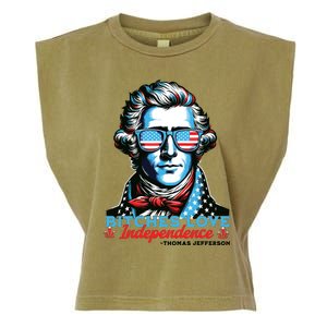 Bitches Love Independence Funny 4th Of July Thomas Jefferson Garment-Dyed Women's Muscle Tee