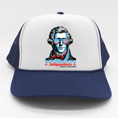 Bitches Love Independence Funny 4th Of July Thomas Jefferson Trucker Hat