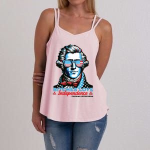 Bitches Love Independence Funny 4th Of July Thomas Jefferson Women's Strappy Tank