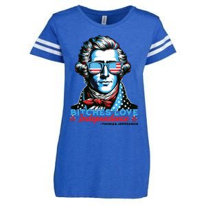 Bitches Love Independence Funny 4th Of July Thomas Jefferson Enza Ladies Jersey Football T-Shirt