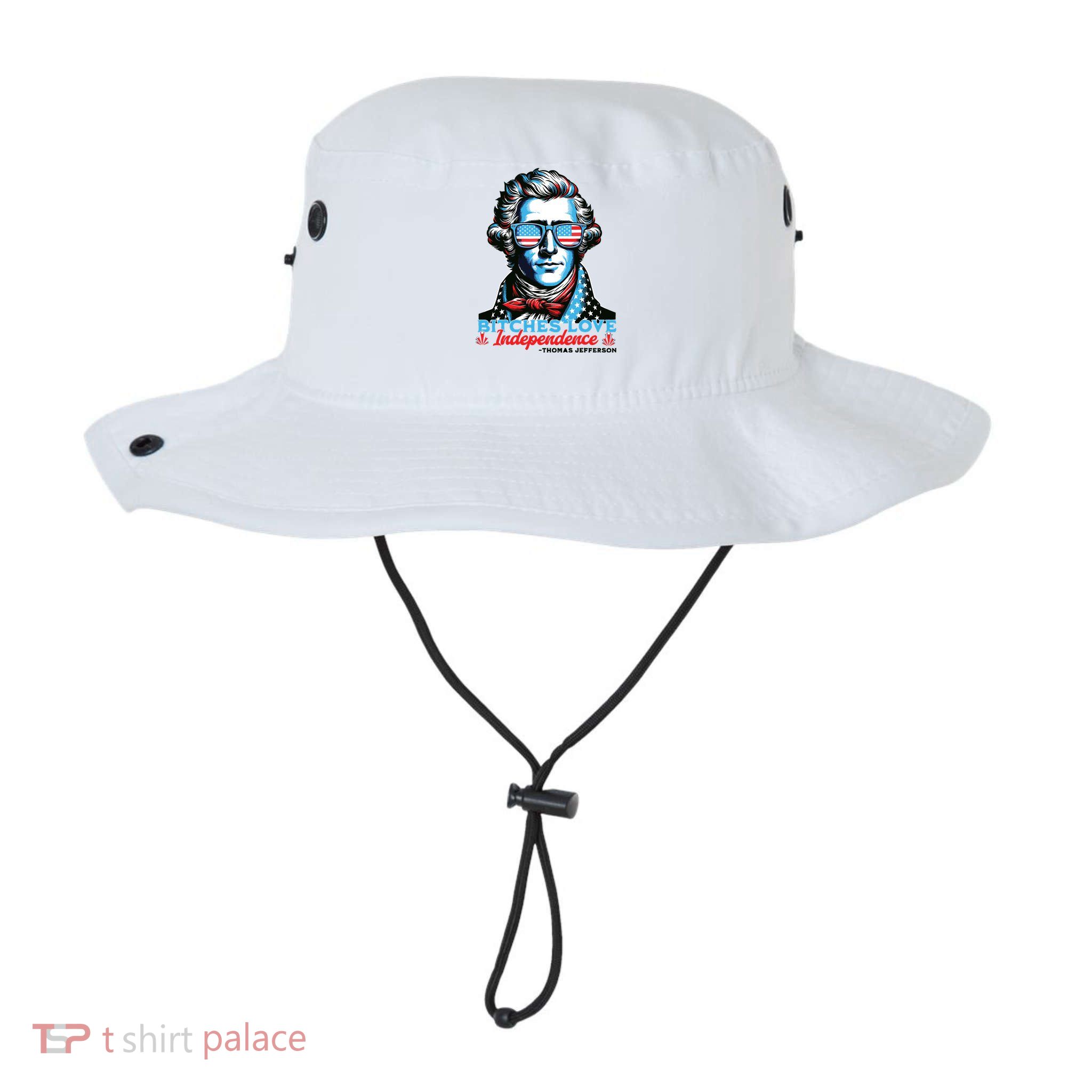 Bitches Love Independence Funny 4th Of July Thomas Jefferson Bucket Hat