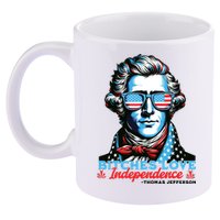 Bitches Love Independence Funny 4th Of July Thomas Jefferson 11oz C Handle Ceramic Mug