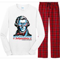 Bitches Love Independence Funny 4th Of July Thomas Jefferson Long Sleeve Pajama Set