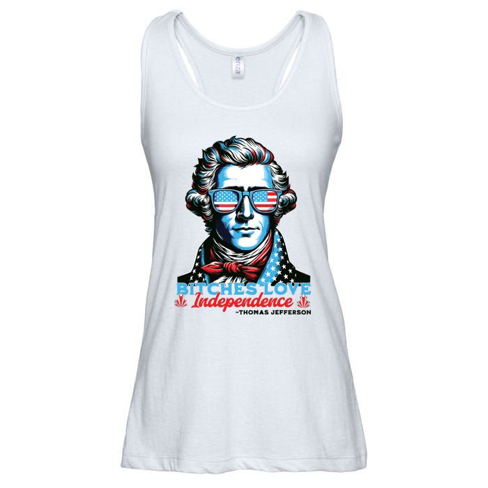 Bitches Love Independence Funny 4th Of July Thomas Jefferson Ladies Essential Flowy Tank