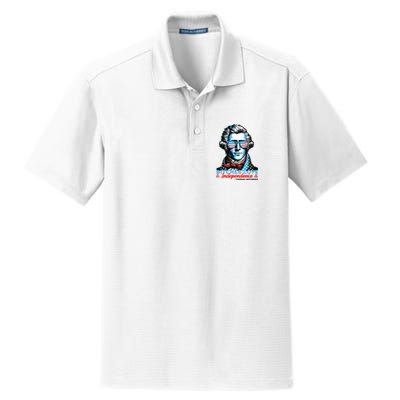 Bitches Love Independence Funny 4th Of July Thomas Jefferson Dry Zone Grid Polo