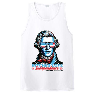 Bitches Love Independence Funny 4th Of July Thomas Jefferson PosiCharge Competitor Tank