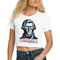 Bitches Love Independence Funny 4th Of July Thomas Jefferson Women's Crop Top Tee