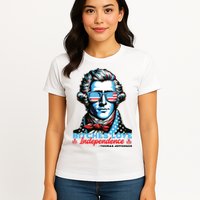 Bitches Love Independence Funny 4th Of July Thomas Jefferson Womens T-Shirt
