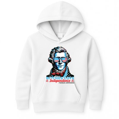 Bitches Love Independence Funny 4th Of July Thomas Jefferson Kids Hoodie