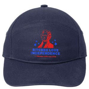 Bitches Love Independence Funny Founding Fathers 7-Panel Snapback Hat