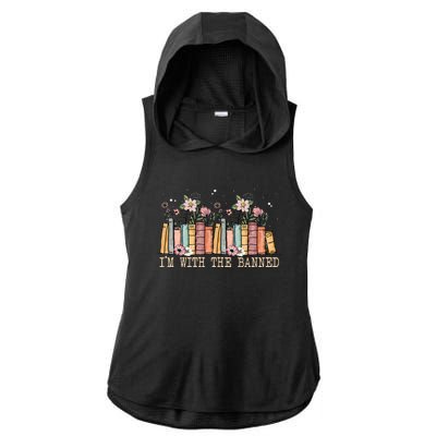 Book Lovers Im With The Banned Books Ladies PosiCharge Tri-Blend Wicking Draft Hoodie Tank