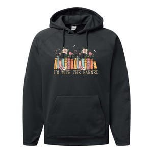 Book Lovers Im With The Banned Books Performance Fleece Hoodie