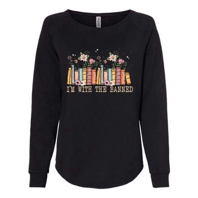 Book Lovers Im With The Banned Books Womens California Wash Sweatshirt