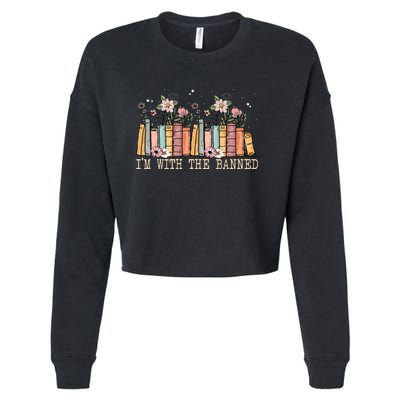 Book Lovers Im With The Banned Books Cropped Pullover Crew