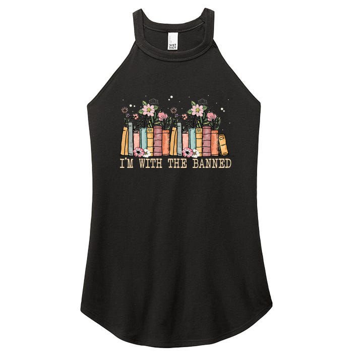 Book Lovers Im With The Banned Books Women's Perfect Tri Rocker Tank