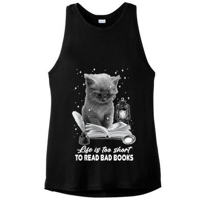 Bookaholic Life Is Too Short To Read Bad Books Bookish Great Gift Ladies PosiCharge Tri-Blend Wicking Tank