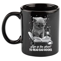 Bookaholic Life Is Too Short To Read Bad Books Bookish Great Gift 11oz C Handle Ceramic Mug