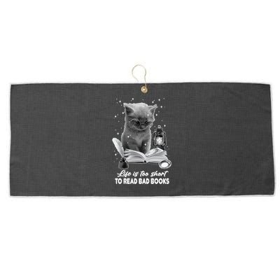Bookaholic Life Is Too Short To Read Bad Books Bookish Great Gift Large Microfiber Waffle Golf Towel