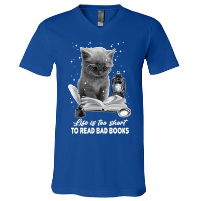 Bookaholic Life Is Too Short To Read Bad Books Bookish Great Gift V-Neck T-Shirt