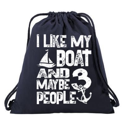 Boats Lover I Like My Boat And Maybe 3 People Boating Gift Drawstring Bag