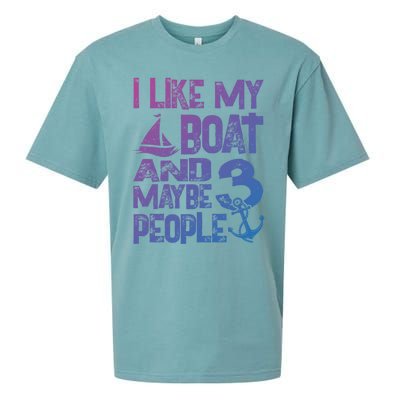 Boats Lover I Like My Boat And Maybe 3 People Boating Gift Sueded Cloud Jersey T-Shirt